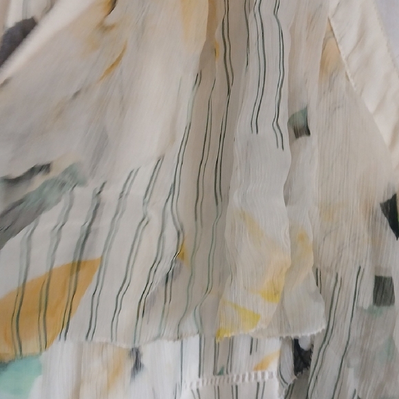 Anthropologie White and Yellow High Low Dress - Picture 5 of 10